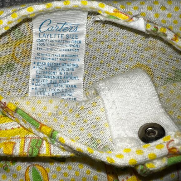 Vintage Carter's Layette Gown Sleepers yellow and green jack in box, train, toy - Picture 7 of 7